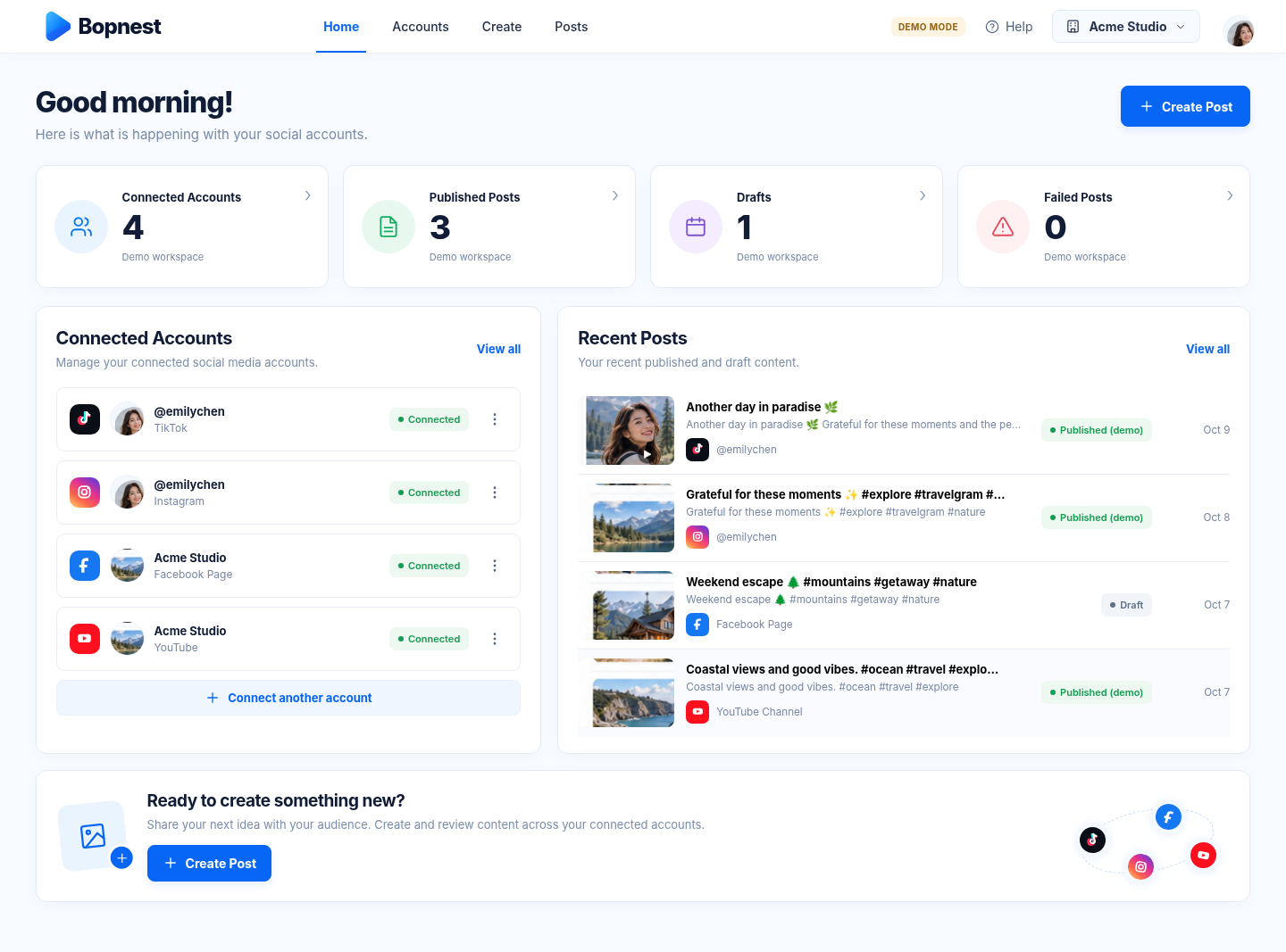 Bopnest dashboard