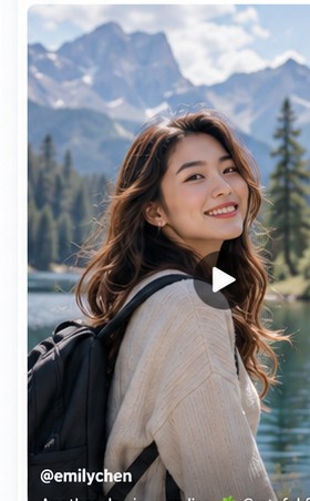 Illustrative travel creator content preview